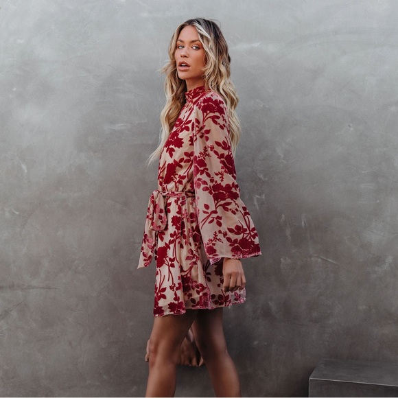 Floral Velvet Tie dress - Picture 7 of 11